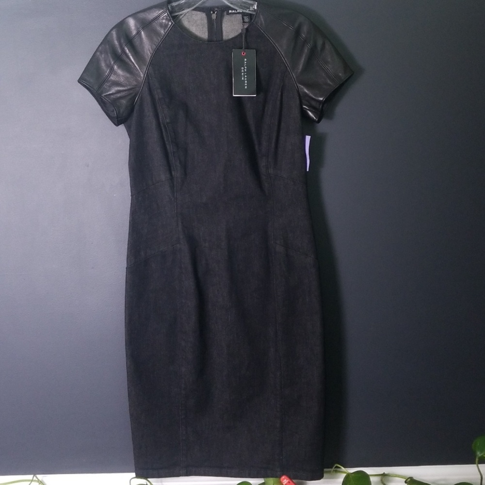 NWT Ralph Laurn Jean & Lamb Leather Dress Size 6